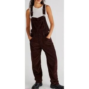 We The Free Dark Chocolate Corduroy Overalls